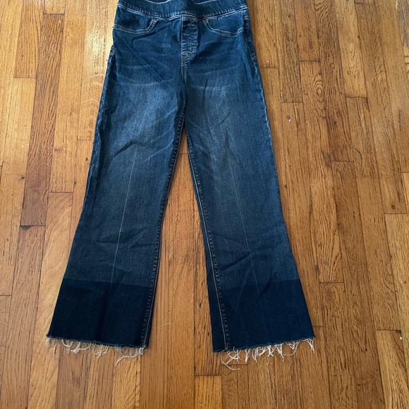 SPANX Dark Blue Flare Jeans with Frayed Hem - Picture 1 of 6